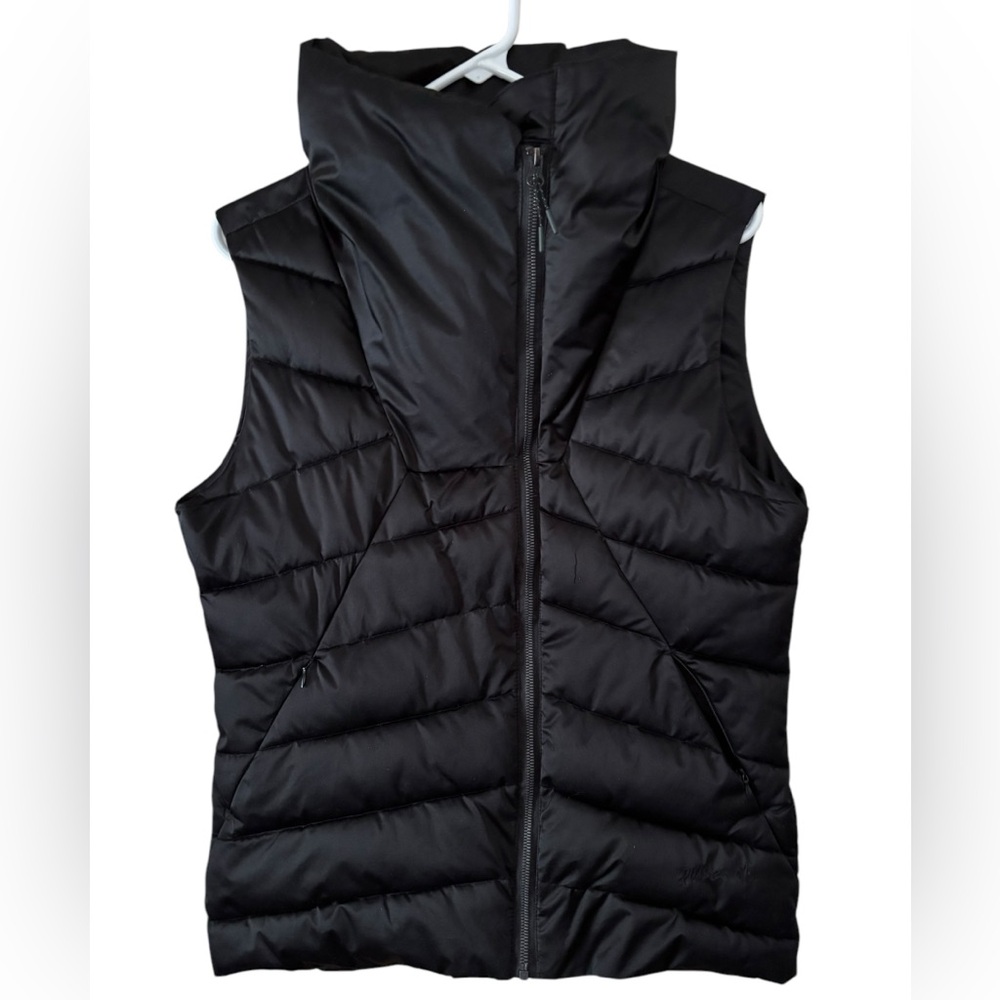 Pulse Snolar Insulated Black Puffer Vest High Neck Asymmetrical Zipper Womens S